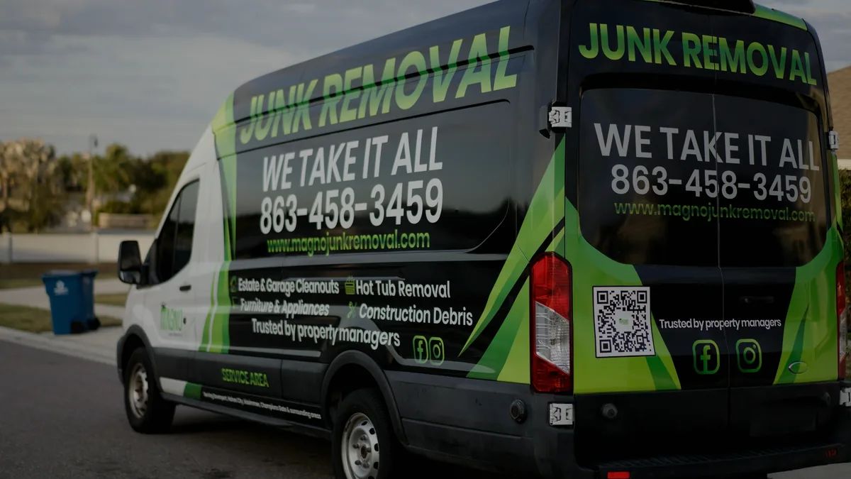 MAGNO Junk Removal van serving Davenport and Polk County
